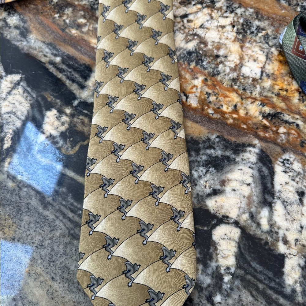 Elegant Tan and Gray Men's Tie